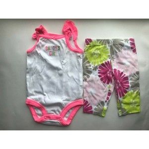 Girl's Size 9M 6-9 Months Two Piece Carter's Daddy's Girl Tank Top, Leggings